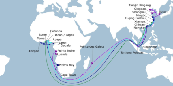 Circum-Afrikaanse routes en de dynamiek van scheepsgroottes: ruimtekosten en de impact van netwerkverstoringen